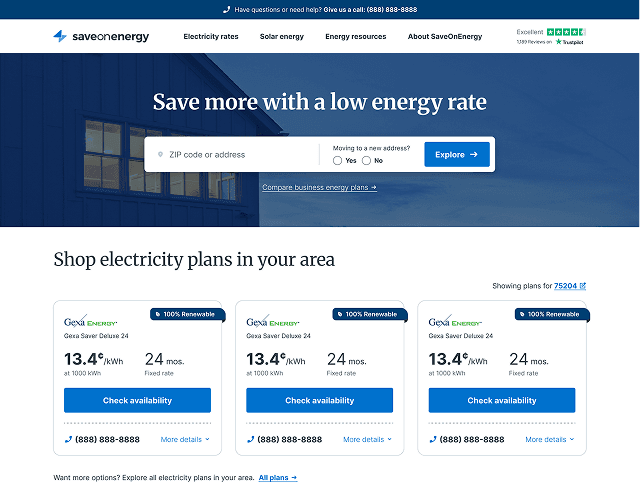 High-intent energy shopping experiences