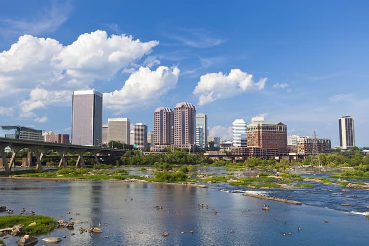 View of Downtown Richmond, Virginia On A Sunny Summer Day